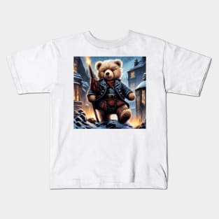 Teddy celebrating Hogmanay Kids T-Shirt